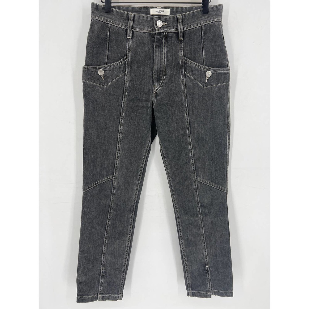 Etoile Isabel Marant Gray Seamed Slit Front Jeans - Picture 8 of 13